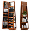 3-in-1 Freestanding Lockable Jewelry Armoire 360° Swivel Mirrored Jewelry Cabinet Organizer with Full Length Mirror and Large Storage Capacity