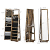 3-in-1 Freestanding Lockable Jewelry Armoire 360° Swivel Mirrored Jewelry Cabinet Organizer with Full Length Mirror and Large Storage Capacity