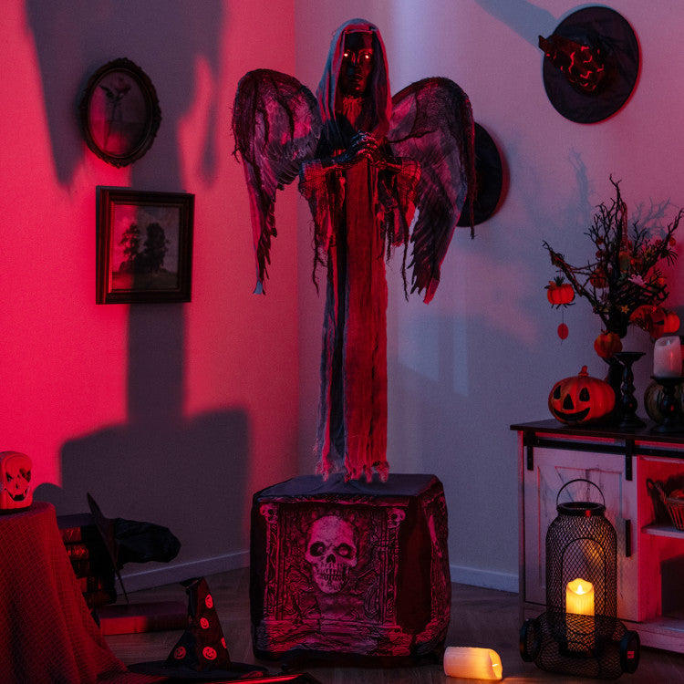 Best Halloween Animatronic Decoration with Light Up Eyes and Shaking Wings