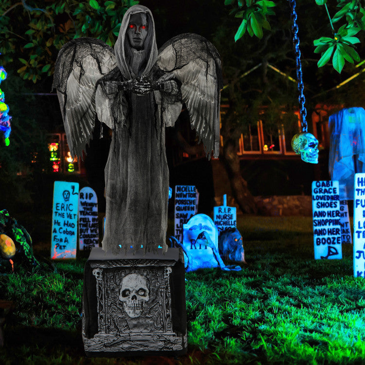 Best Halloween Animatronic Decoration with Light Up Eyes and Shaking Wings