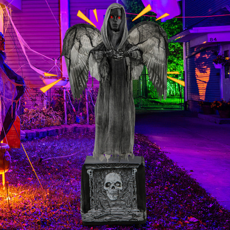 Best Halloween Animatronic Decoration with Light Up Eyes and Shaking Wings