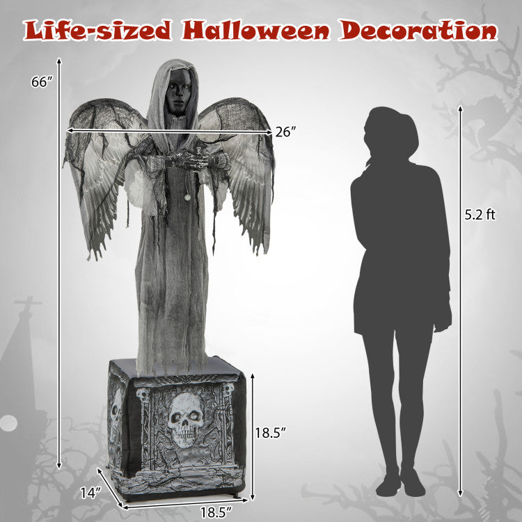 Best Halloween Animatronic Decoration with Light Up Eyes and Shaking Wings