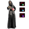 Halloween Animatronics Standing Witch with Light Up Eyes and Magical Ball