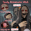 Halloween Animatronics Standing Witch with Light Up Eyes and Magical Ball
