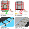 55 Inch Kids Recreational Trampoline Toddler Heavy Duty Frame Round Bouncing Jumping Mat with Enclosure Net Safety Pad
