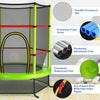 55 Inch Kids Recreational Trampoline Toddler Heavy Duty Frame Round Bouncing Jumping Mat with Enclosure Net Safety Pad