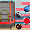55 Inch Kids Recreational Trampoline Toddler Heavy Duty Frame Round Bouncing Jumping Mat with Enclosure Net Safety Pad