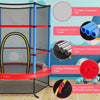 55 Inch Kids Recreational Trampoline Toddler Heavy Duty Frame Round Bouncing Jumping Mat with Enclosure Net Safety Pad