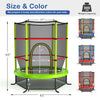 55 Inch Kids Recreational Trampoline Toddler Heavy Duty Frame Round Bouncing Jumping Mat with Enclosure Net Safety Pad