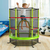 55 Inch Kids Recreational Trampoline Toddler Heavy Duty Frame Round Bouncing Jumping Mat with Enclosure Net Safety Pad