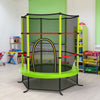 55 Inch Kids Recreational Trampoline Toddler Heavy Duty Frame Round Bouncing Jumping Mat with Enclosure Net Safety Pad