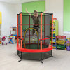 55 Inch Kids Recreational Trampoline Toddler Heavy Duty Frame Round Bouncing Jumping Mat with Enclosure Net Safety Pad