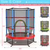 55 Inch Kids Recreational Trampoline Toddler Heavy Duty Frame Round Bouncing Jumping Mat with Enclosure Net Safety Pad