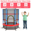 55 Inch Kids Recreational Trampoline Toddler Heavy Duty Frame Round Bouncing Jumping Mat with Enclosure Net Safety Pad