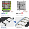 55 Inch Kids Recreational Trampoline Toddler Heavy Duty Frame Round Bouncing Jumping Mat with Enclosure Net Safety Pad