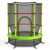 55 Inch Kids Recreational Trampoline Toddler Heavy Duty Frame Round Bouncing Jumping Mat with Enclosure Net Safety Pad