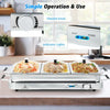 2-in-1 Electric Warming Tray with Temperature Control, 8 Quart Food Warmer with Stainless Steel Trays for Buffet and Parties