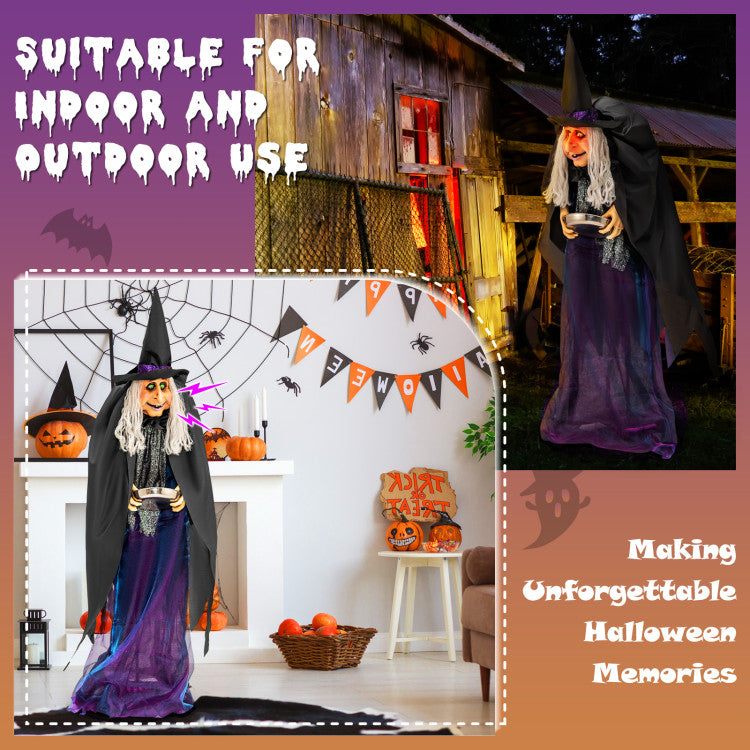 Giant Halloween Witch Decoration with LED Lights Widened Base Sound