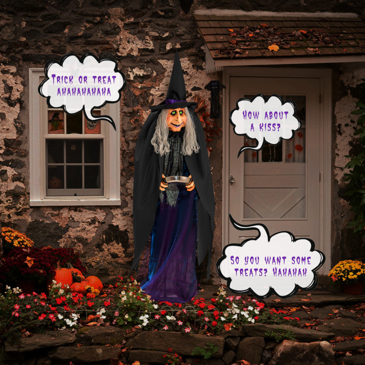 Giant Halloween Witch Decoration with LED Lights Widened Base Sound