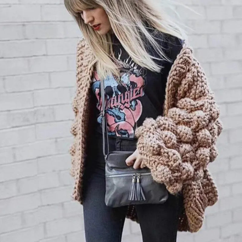 Kidy Mommy Bubble Long Sleeve Crochet Sweeter