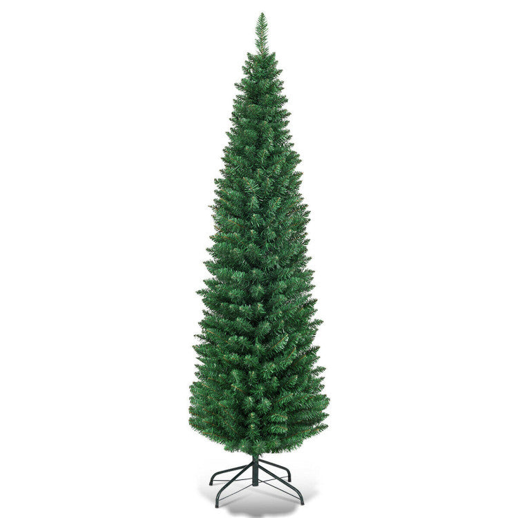 Slim Pencil National Christmas Tree with Metal Stand