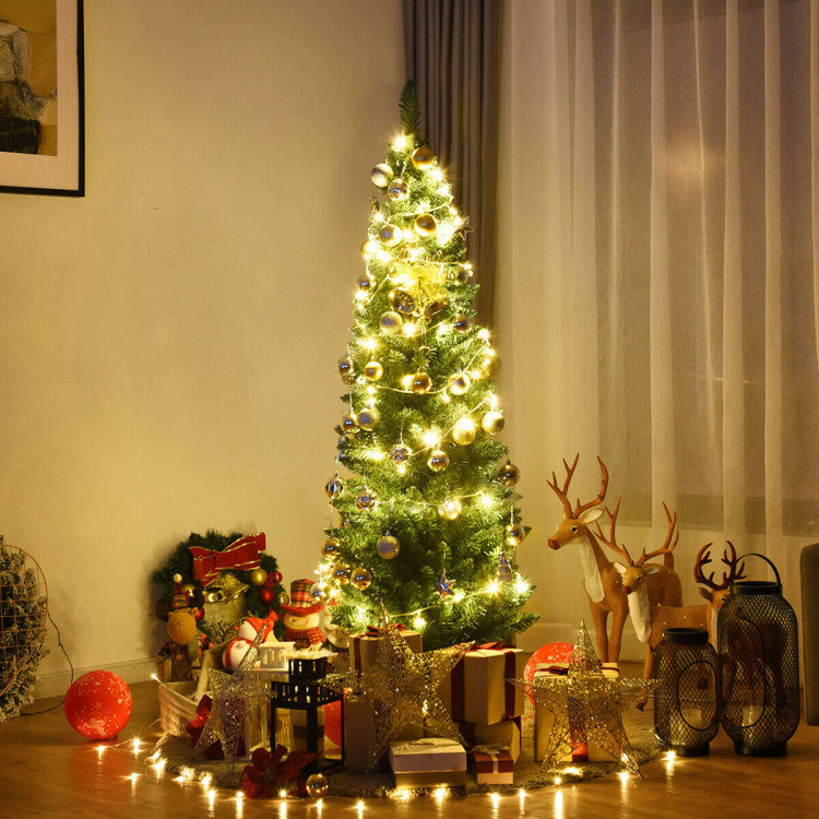 Slim Pencil National Christmas Tree with Metal Stand